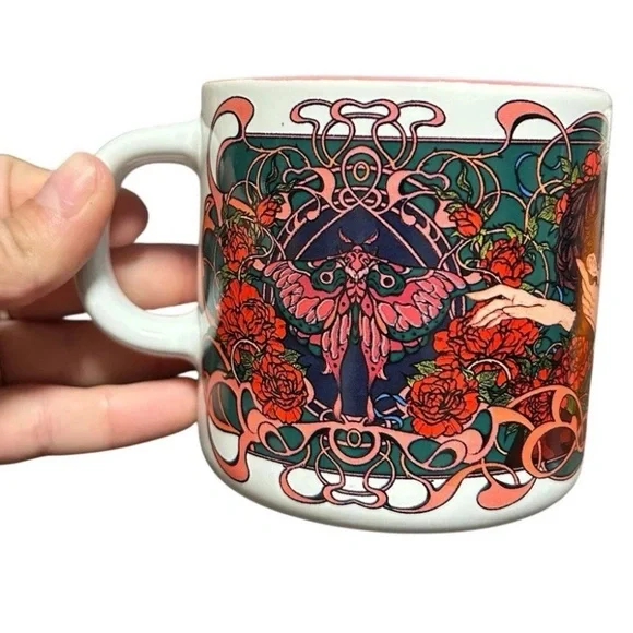 Fairyloot Exclusive Crimson Moth Mug Kristen Ciccarelli Bookish Art Nouveau Mug - Picture 2 of 4